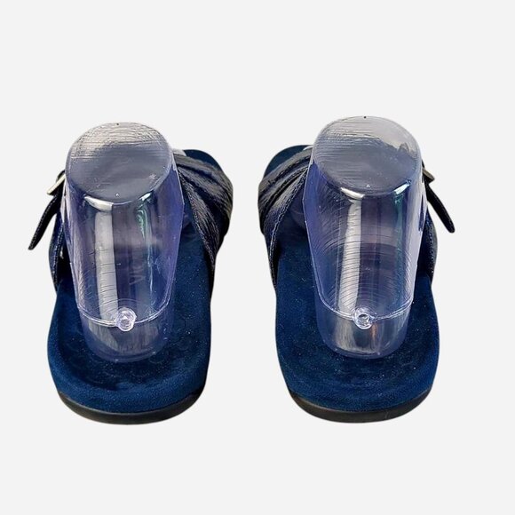 Vionic Rest Skylar Slides Sandals Navy Snake Print Orthotic Comfort l Size 8 - Picture 8 of 8